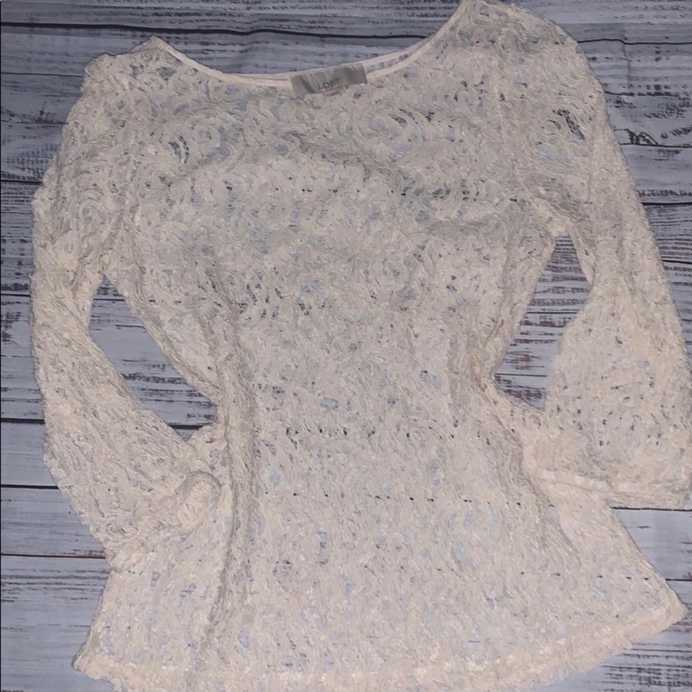 Cream Lace Loft Blouse
